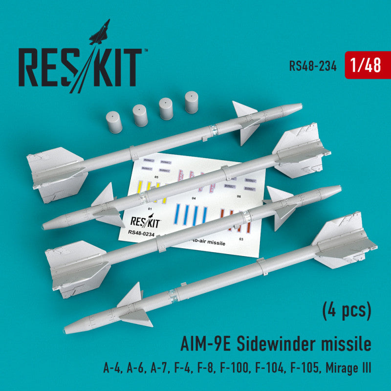Res/Kit 1:48 AIM-9E Sidewinder missile (4 pcs)