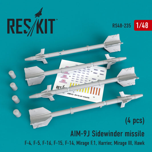 Res/Kit 1:48 AIM-9J Sidewinder missile (4 pcs)