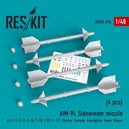 Res/Kit 1:48 AIM-9L Sidewinder missile (4 pcs)