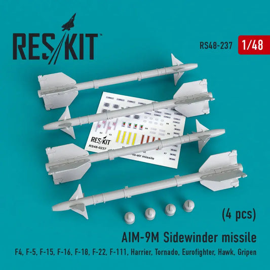 Res/Kit 1:48 AIM-9M "Sidewinder" missiles (4 pcs) (3D Printed) Reskit
