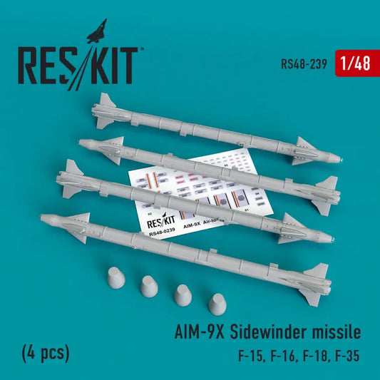 Reskit 1/48 AIM-9X "Sidewinder" missiles (4 pcs) (3D Printed) Reskit