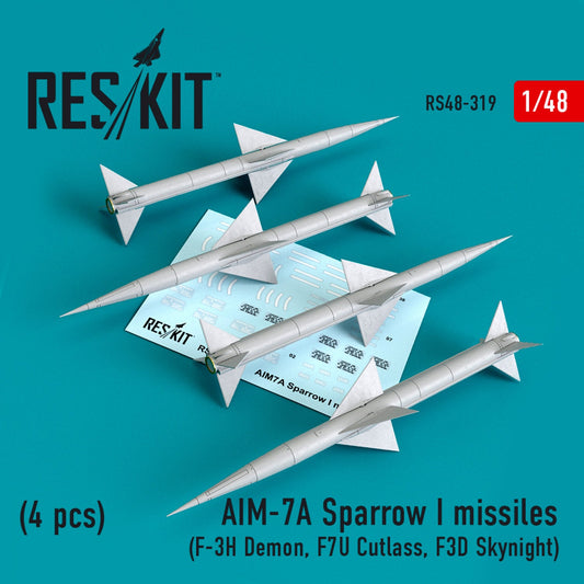 Res/Kit 1:48 AIM-7A Sparrow I Missiles 4 Pieces Reskit