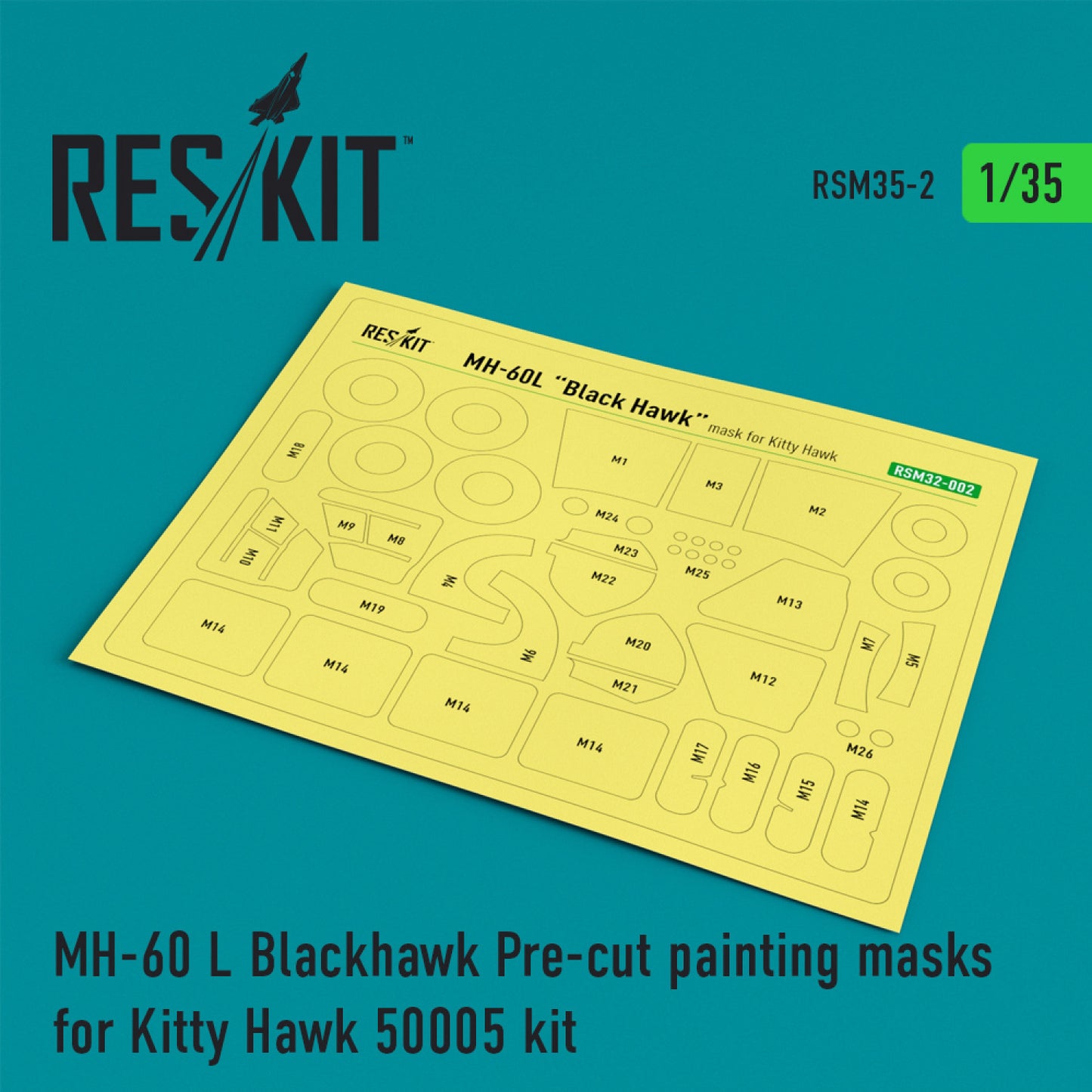 Res/Kit 1:35 MH-60L Black Hawk Painting Mask for Kitty Hawk Kit