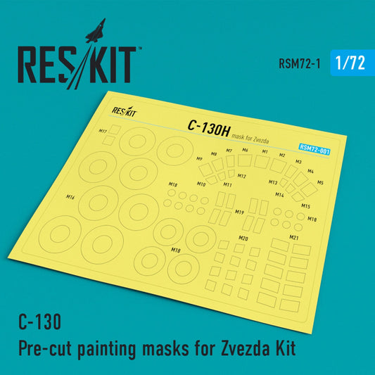 Res/Kit 1:72 С-130 "Hercules" Pre-cut painting masks for Zvezda kit Reskit
