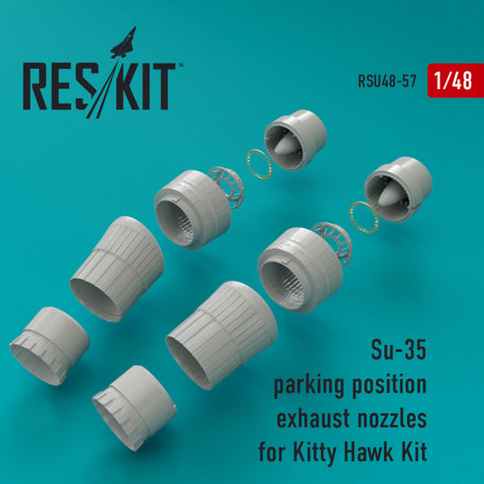 Res/Kit 1:48 Su-35 Parking Position Exhaust Nozzles for Kitty Hawk Kit