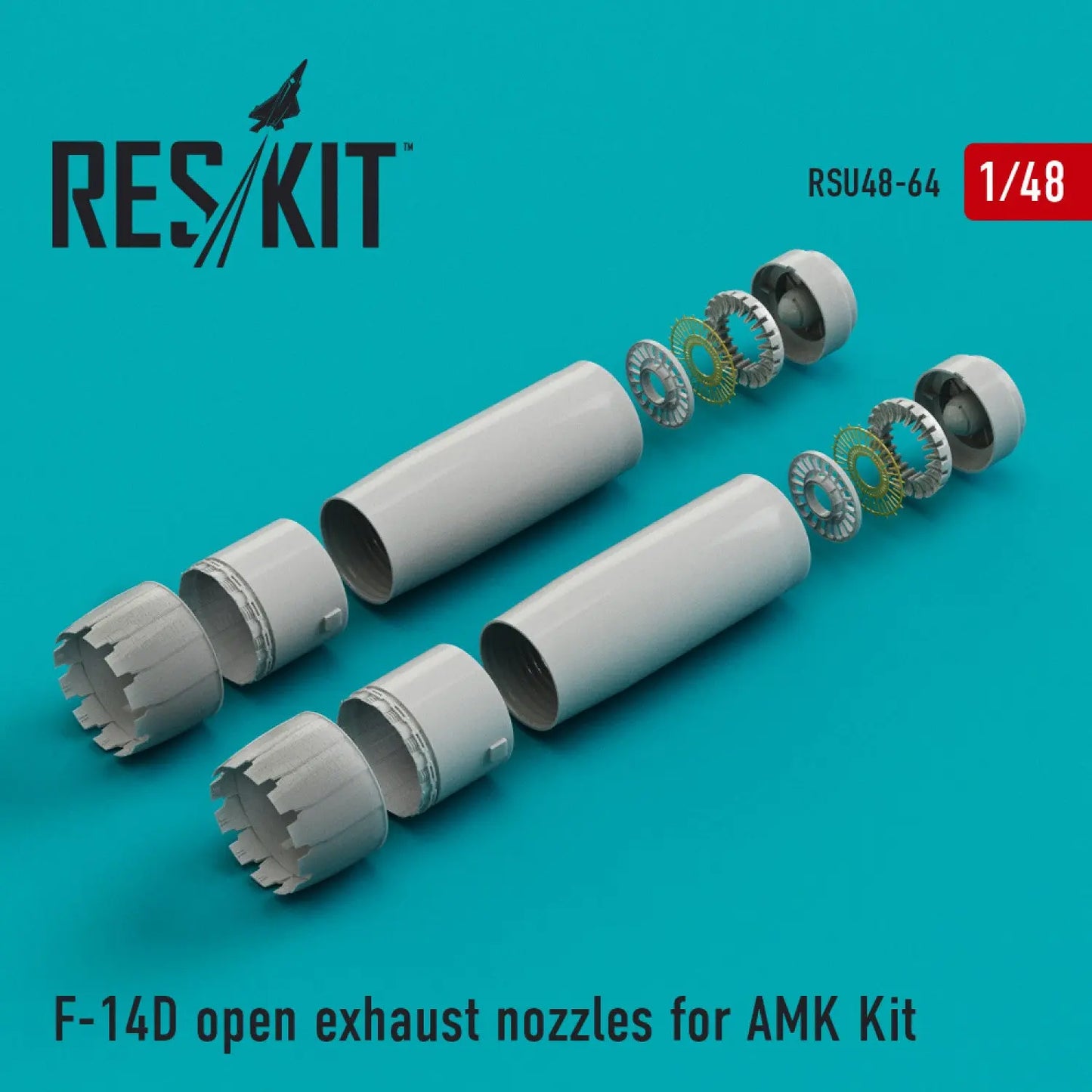 Res/Kit 1:48 F-14D open exhaust nozzles for AMK Kit Res/Kit