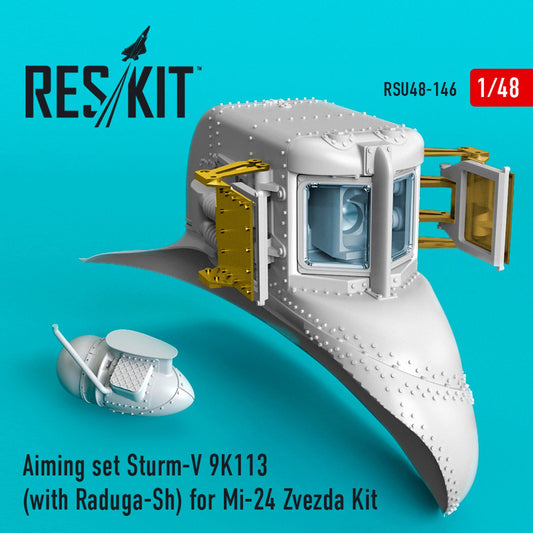 Res/Kit 1:48 Aiming Set STURM-V 9k113 (with Raduga-SH) for Mi-24 for Zvezda Kit Reskit