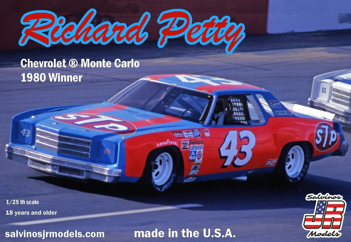 Salvinos J R 1/25 Richard Petty #43 Chevrolet Monte Carlo 1980 Winner Plastic Model Kit - Franklin Hobbies Ltd
