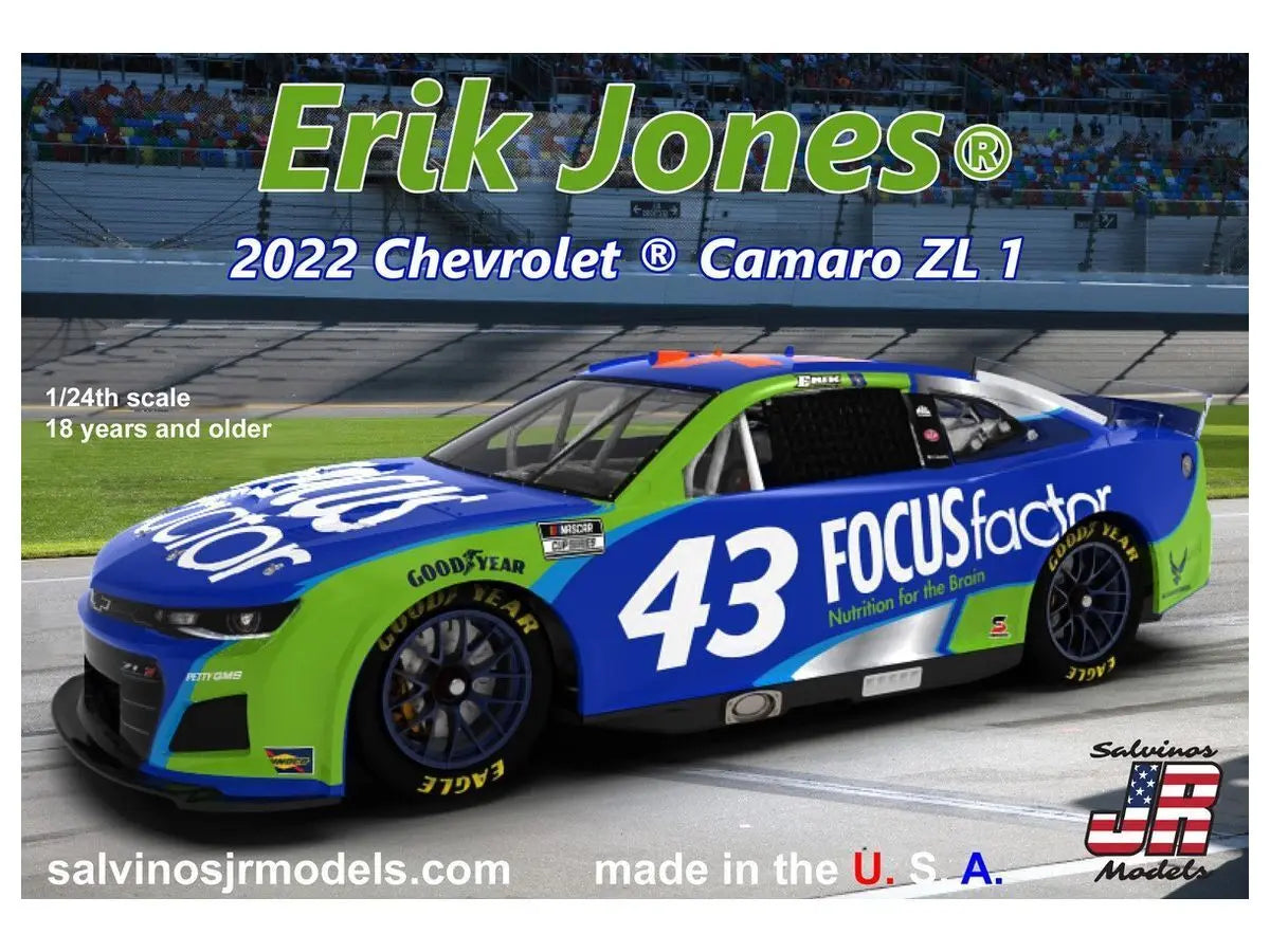 Salvinos J R 1/24 GMS Racing Erik Jones 2022 Camaro - Primary Livery Plastic Model Kit - Franklin Hobbies Ltd