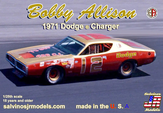 Salvinos J R 1/25 Bobby Allison 1971 Dodge Charger Flathood Plastic Model Kit Salvinos J R Models