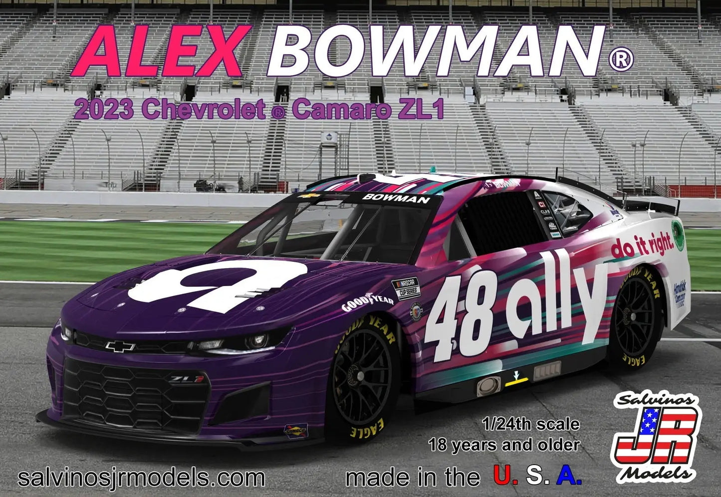 Salvinos J R 1/24 Hendrick Motorsports Alex Bowman 2023 Camaro Primary Plastic Model Kit Salvinos J R Models