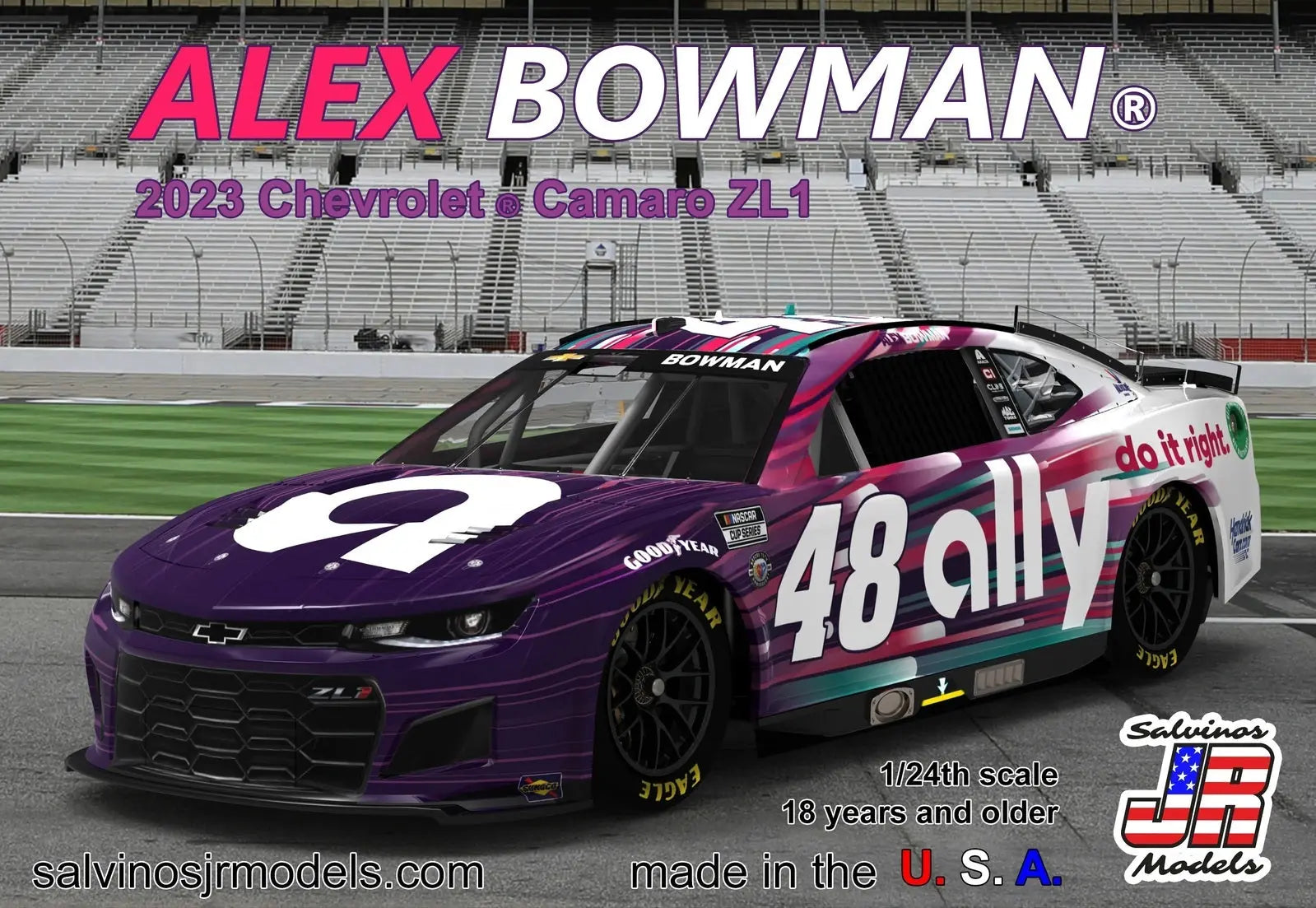 Salvinos J R 1/24 Hendrick Motorsports Alex Bowman 2023 Camaro Primary Plastic Model Kit Salvinos J R Models