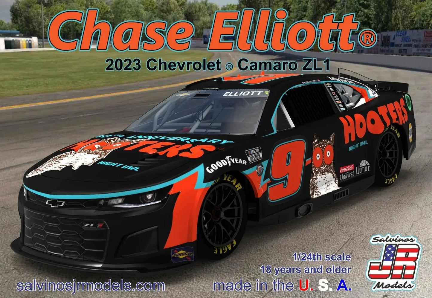 Salvinos J R 1/24 Hendrick Motorsports Chase Elliott 2023 Camaro Hooters Plastic Model Kit Salvinos J R Models