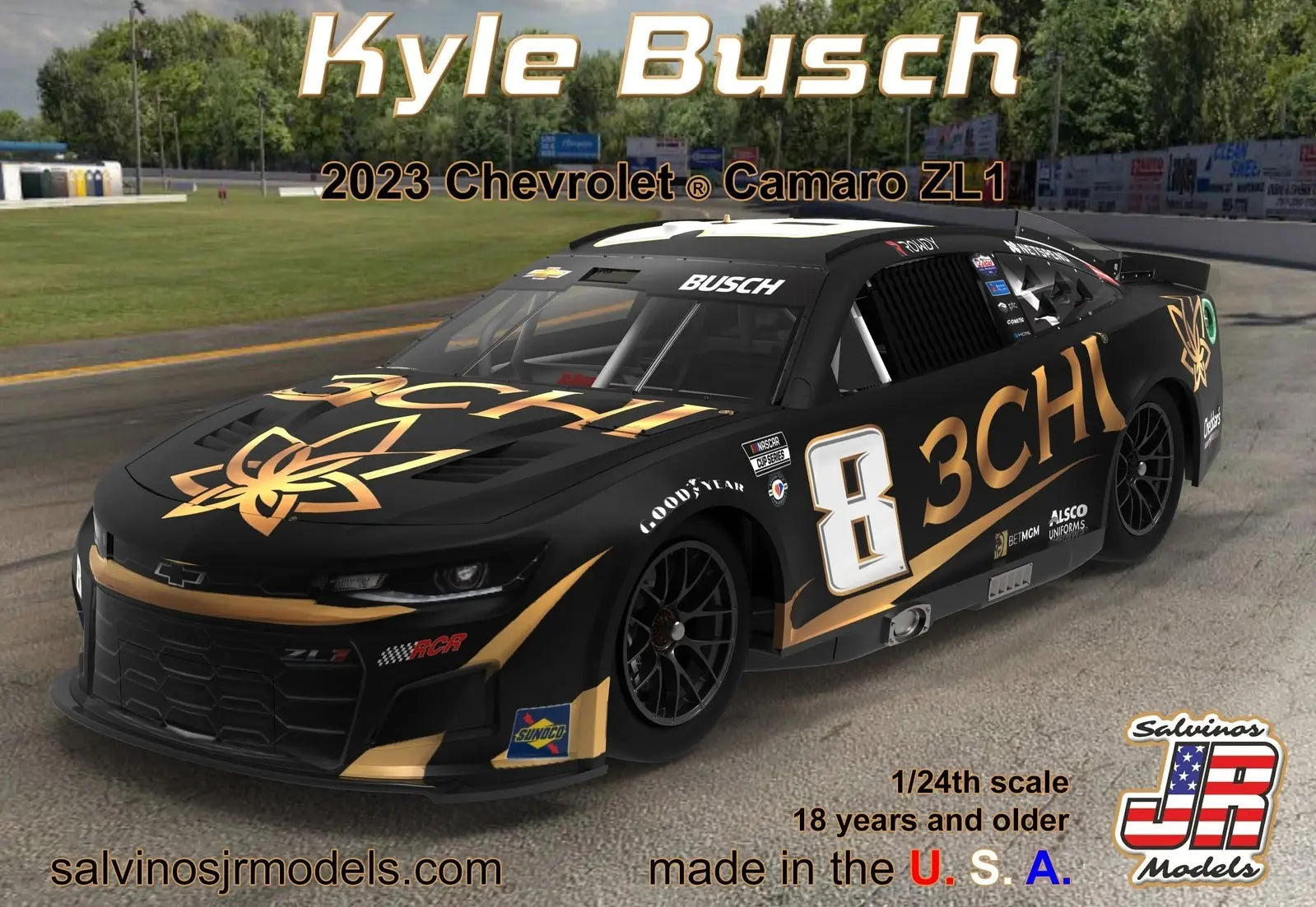 Salvinos J R 1/24 Kyle Busch No.8 3CHI 2023 NEXT GEN Primary Chevrolet Camaro Richard Childress Racing Salvinos J R Models