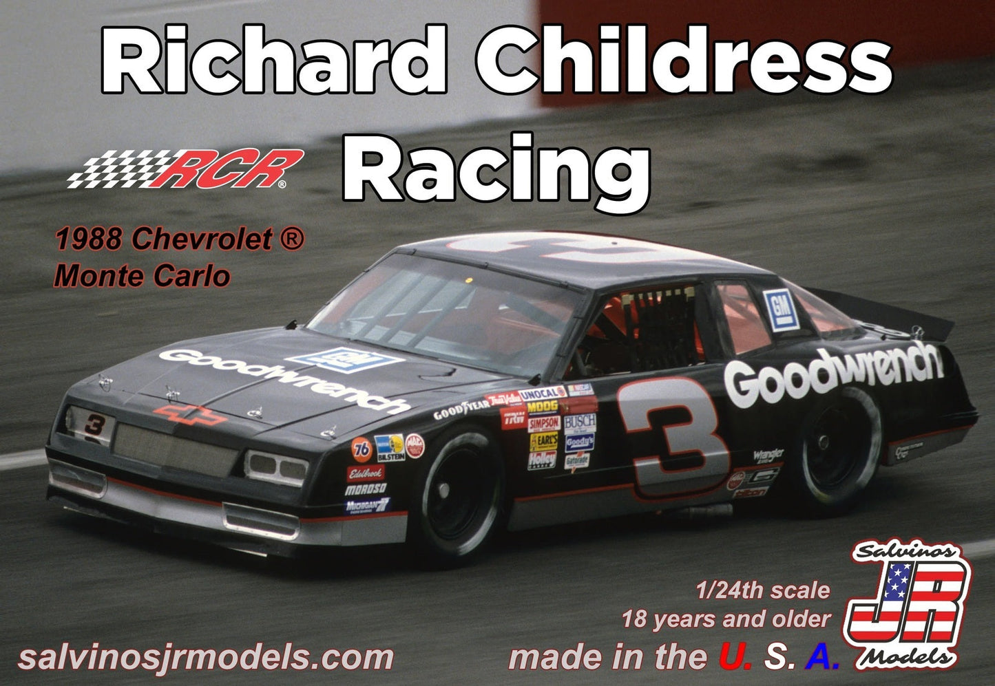 Salvinos J R 1/24 Richard Childress Racing 1988 Chevrolet Monte Carlo #3 Plastic Model Kit Salvinos J R Models