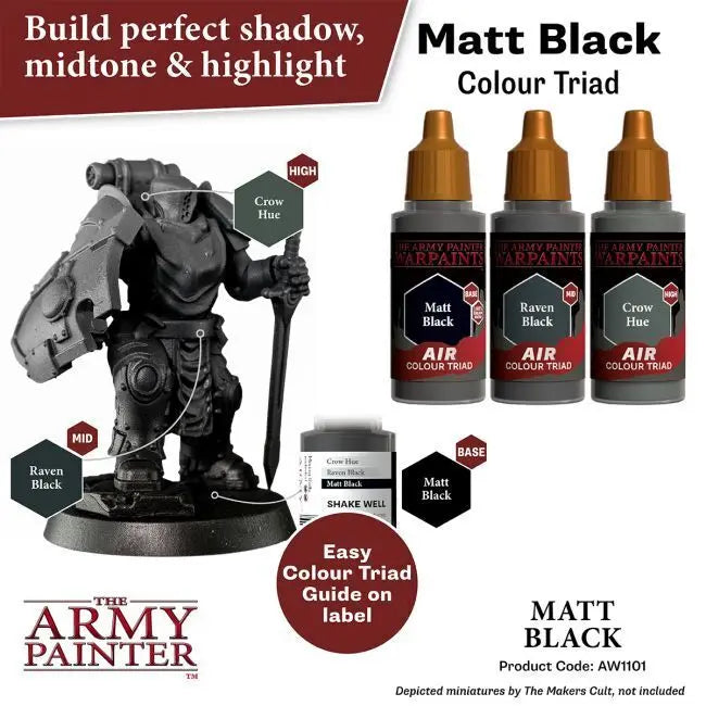 The Army Painter Warpaints Air: Matt Black - 18ml Acrylic Paint The Army Painter
