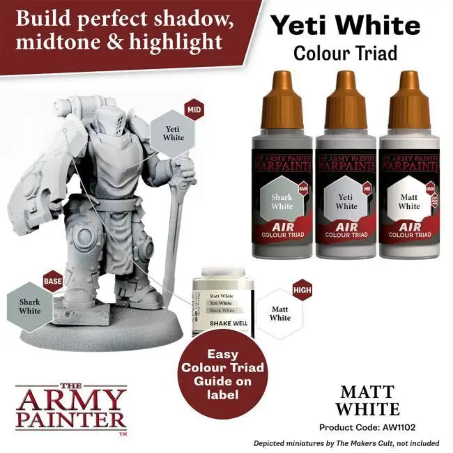 The Army Painter Warpaints Air: Matt White - 18ml Acrylic Paint The Army Painter