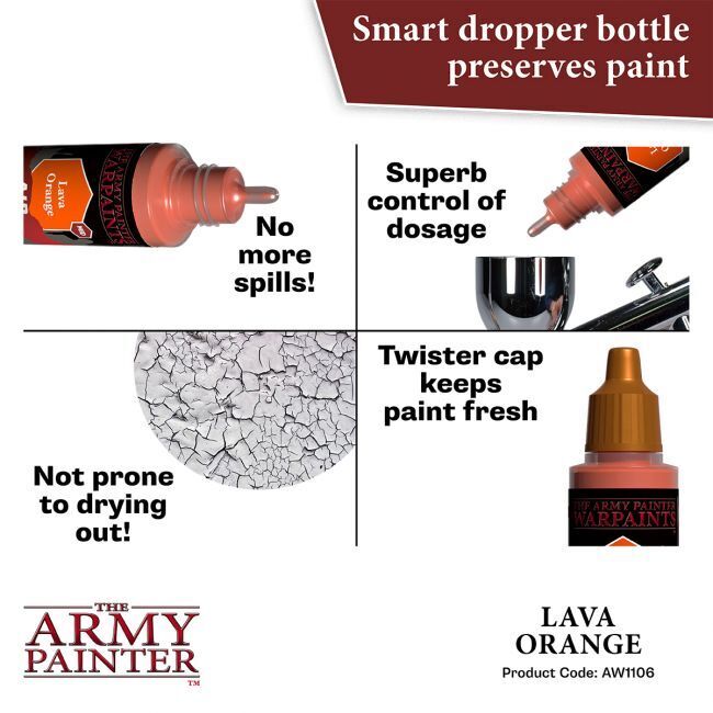 The Army Painter Warpaints Air: Lava Orange - 18ml Acrylic Paint