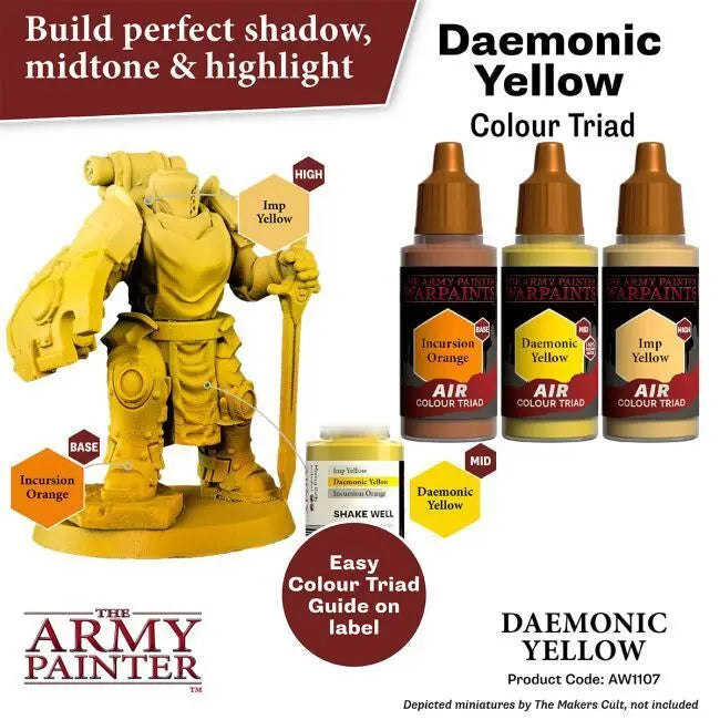 The Army Painter Warpaints Air: Daemonic Yellow - 18ml Acrylic Paint The Army Painter