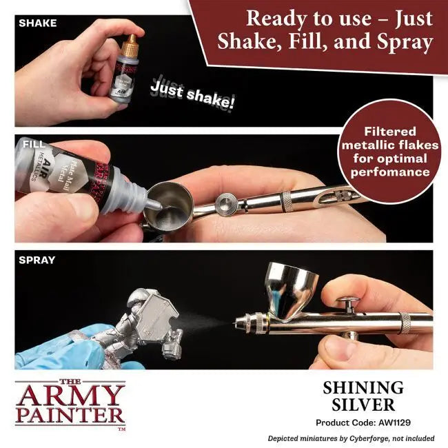 The Army Painter Warpaints Air: Shining Silver - 18ml Acrylic Paint The Army Painter