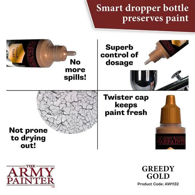The Army Painter Warpaints Air: Greedy Gold - 18ml Acrylic Paint The Army Painter