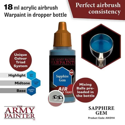 The Army Painter Warpaints Air: Sapphire Gem - 18ml Acrylic Paint The Army Painter