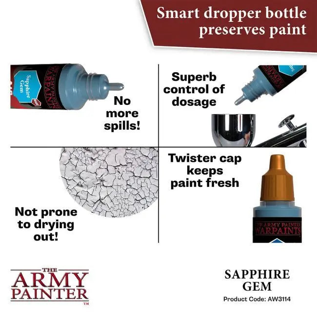 The Army Painter Warpaints Air: Sapphire Gem - 18ml Acrylic Paint The Army Painter