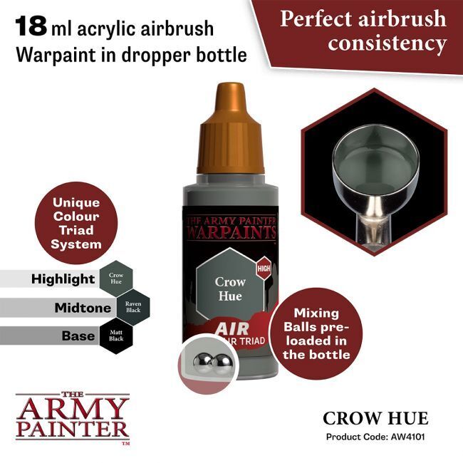 The Army Painter Warpaints Air: Crow Hue - 18ml Acrylic Paint