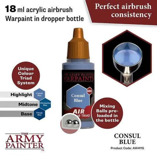 The Army Painter Warpaints Air: Consul Blue - 18ml Acrylic Paint The Army Painter