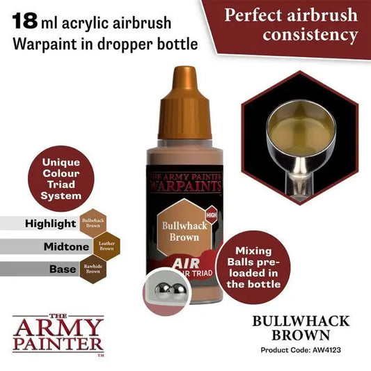 The Army Painter Warpaints Air: Bullwhack Brown - 18ml Acrylic Paint The Army Painter