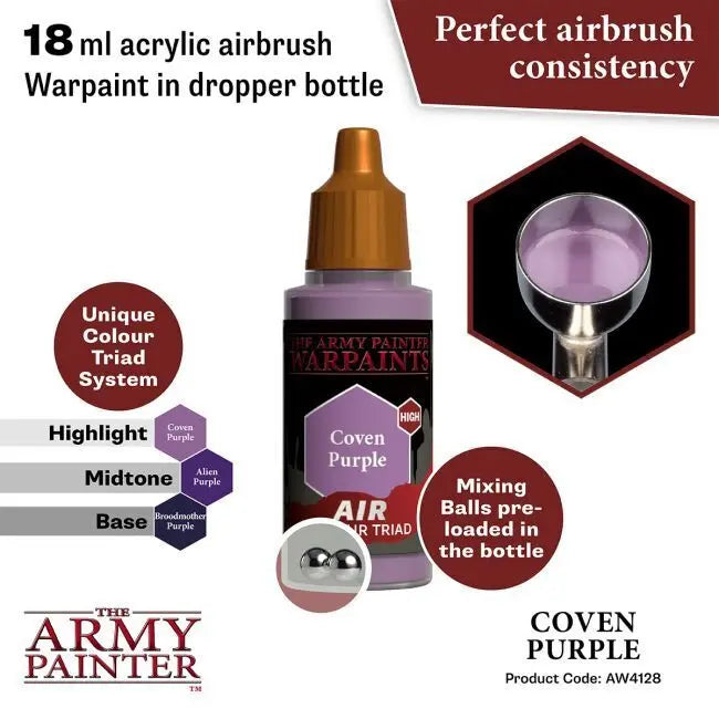 The Army Painter Warpaints Air: Coven Purple - 18ml Acrylic Paint The Army Painter