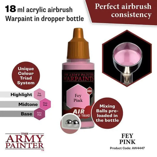 The Army Painter Warpaints Air: Fey Pink - 18ml Acrylic Paint The Army Painter