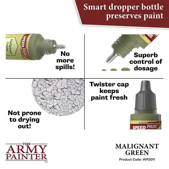The Army Painter Speedpaint: Malignant Green - 18ml Acrylic Paint The Army Painter