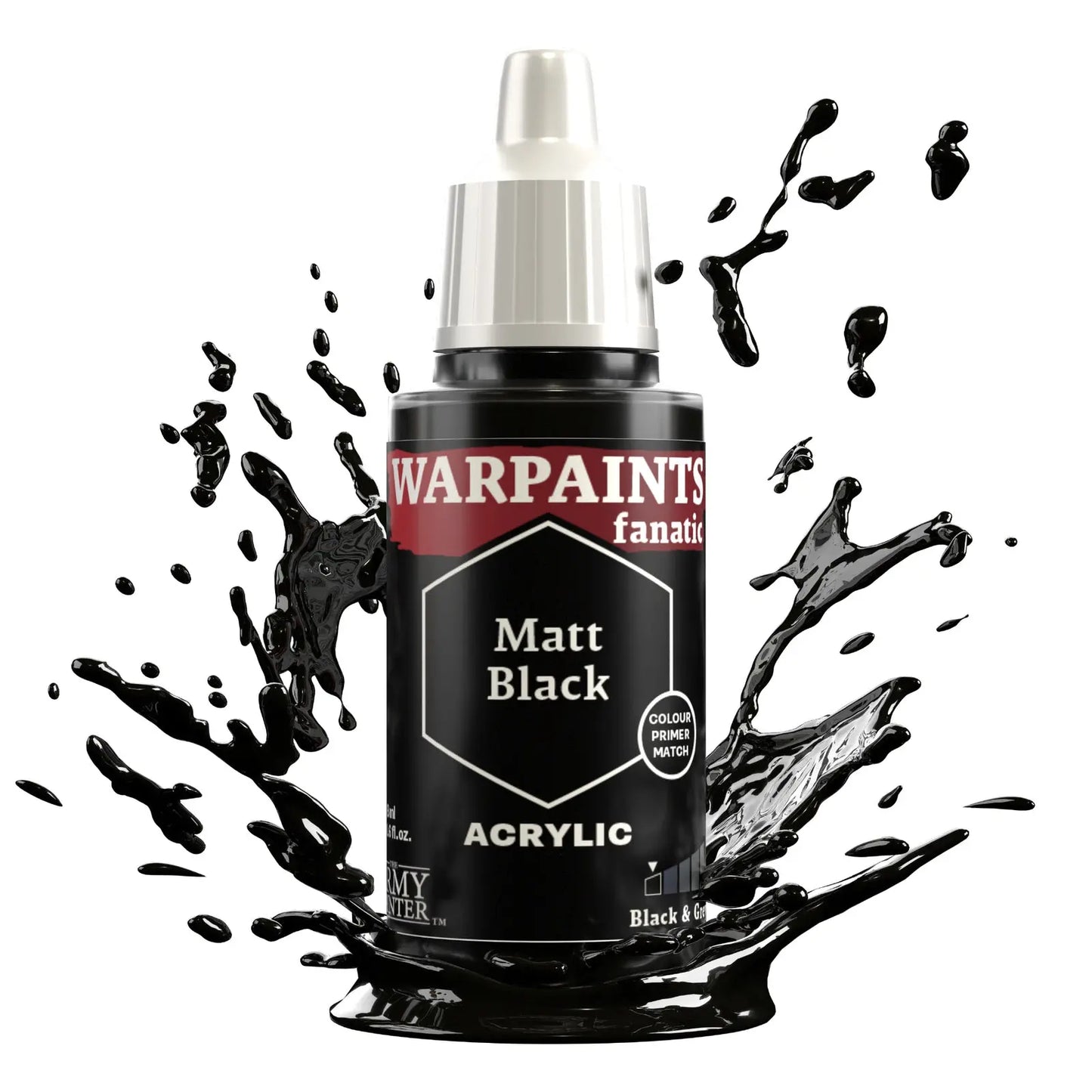 The Army Painter Warpaints Fanatic: Matt Black - 18ml Acrylic Paint The Army Painter