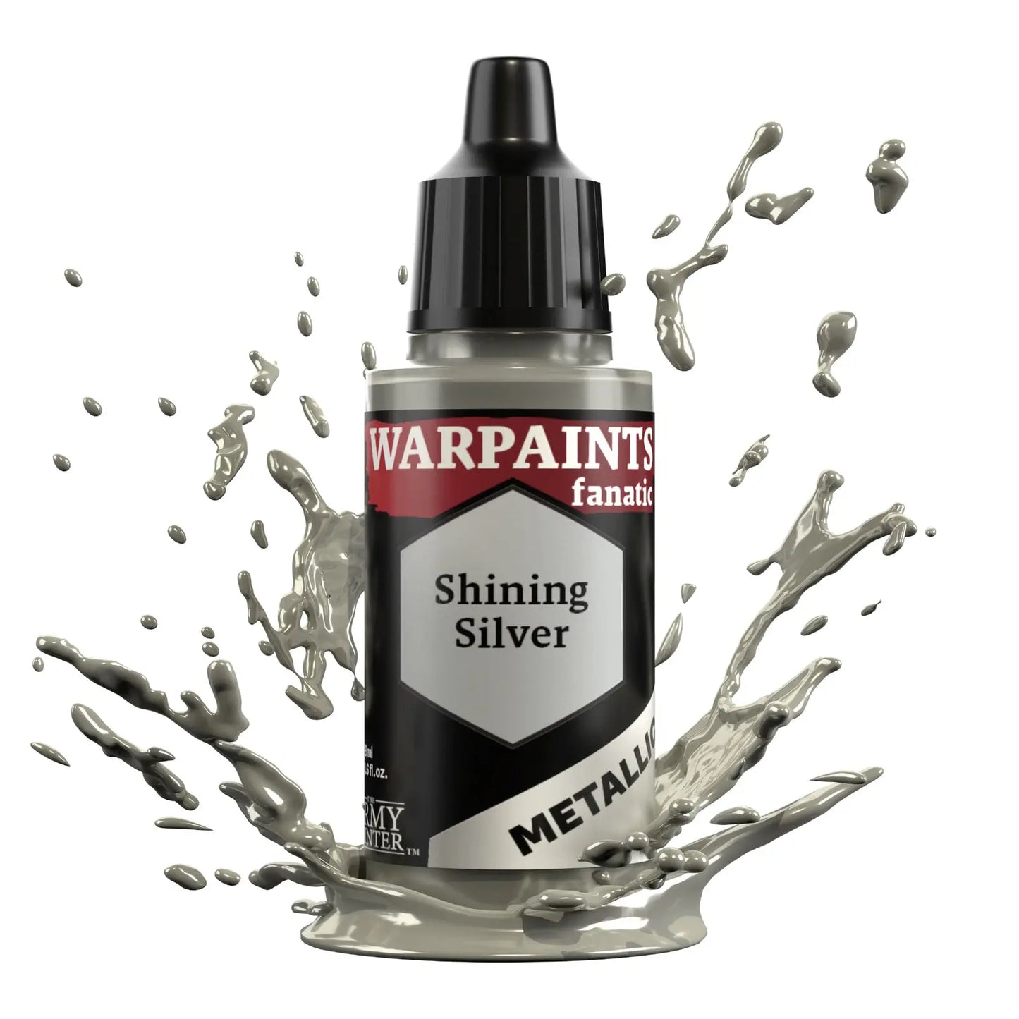 The Army Painter Warpaints Fanatic Metallic:  Shining Silver - 18ml Acrylic Paint The Army Painter
