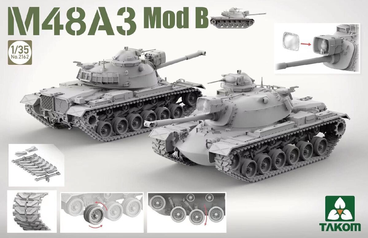 Takom 1/35 M48A3 Mod B Plastic Model Kit - Franklin Hobbies Ltd
