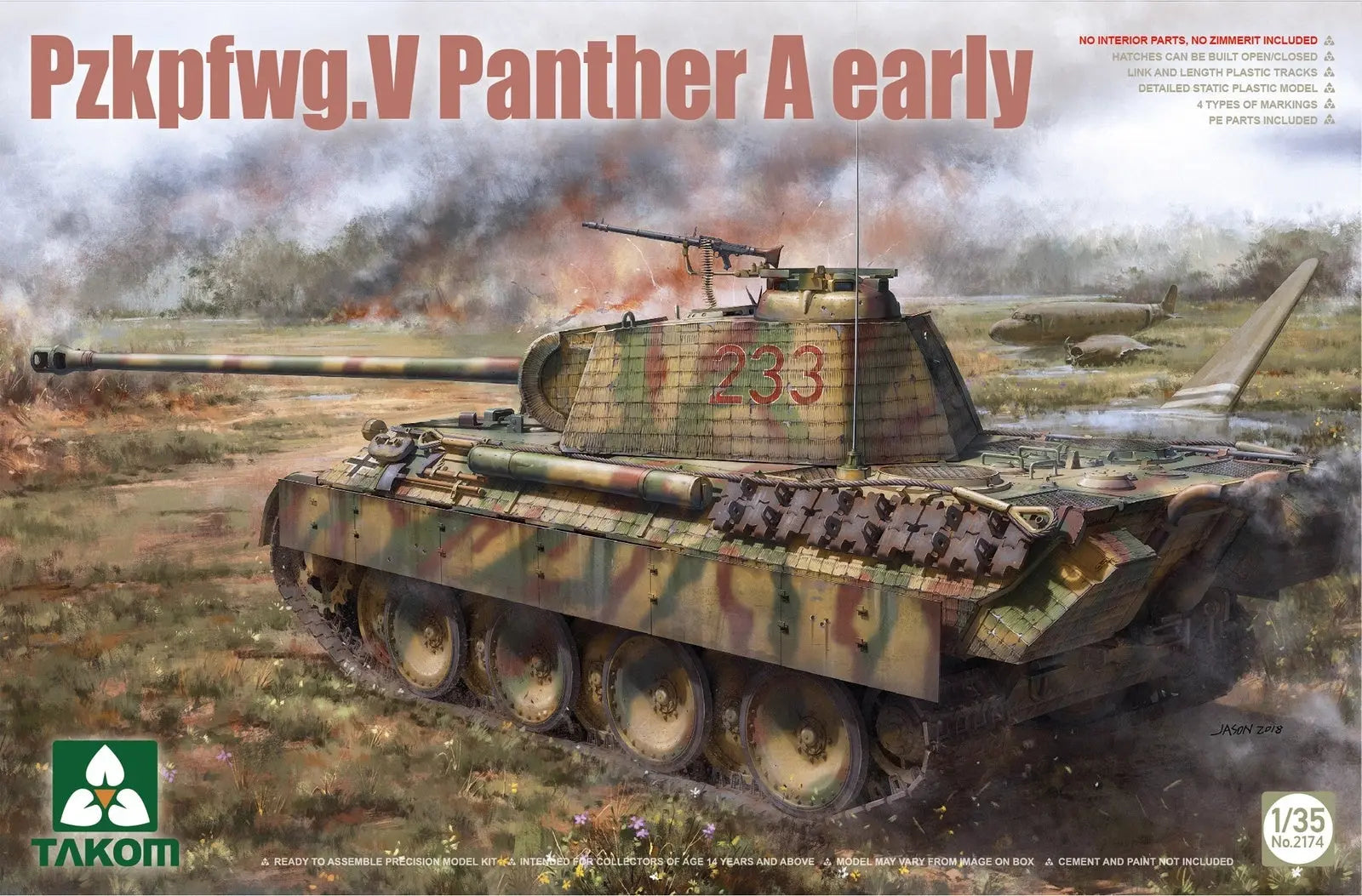 Takom 1/35 Pzkpfwg.V Panther A early Plastic Model Kit Takom