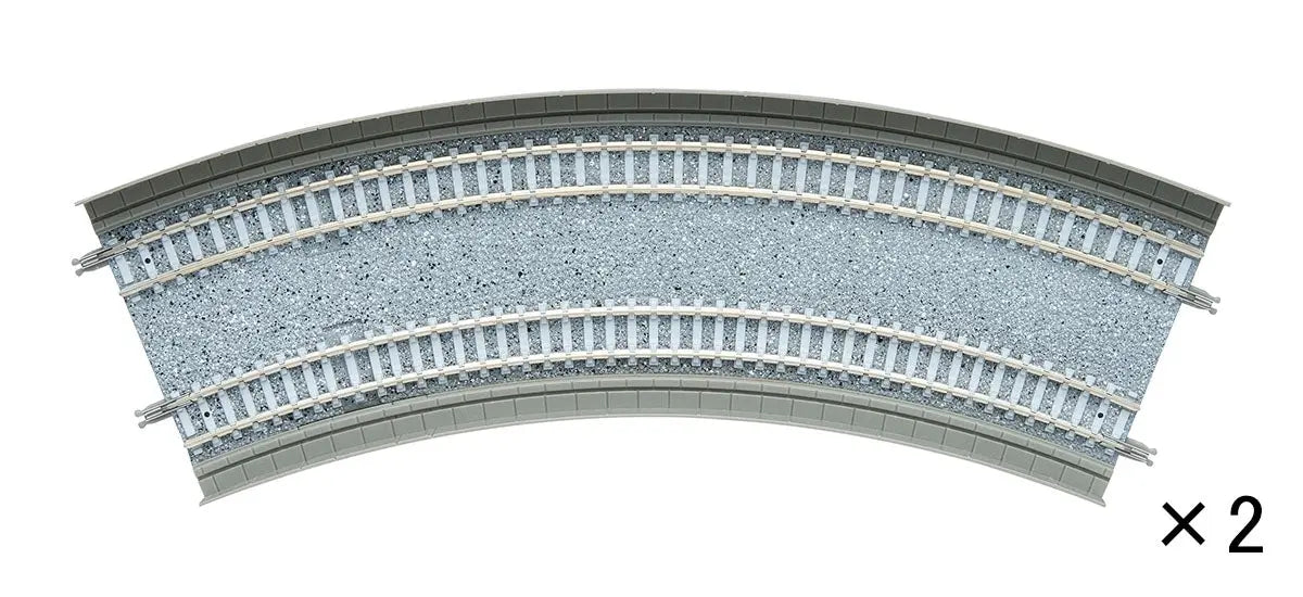 Tomix N Slab Curve Double Track 12-1/2" 317mm & 11" 280mm Radius, 45° (2) Tomix