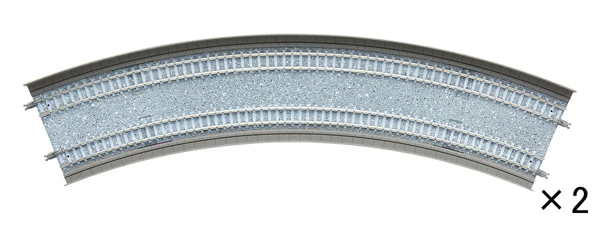Tomix N Slab Curve Double Track 18-5/16" 465mm & 16-7/8" 428mm Radius, 45° (2) Tomix