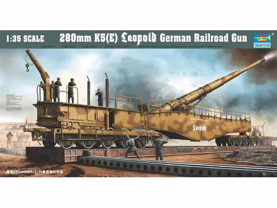 Trumpeter 1/35 280mm K5 E Leopold German Rail Road Gun Plastic Model Kit - Franklin Hobbies Ltd