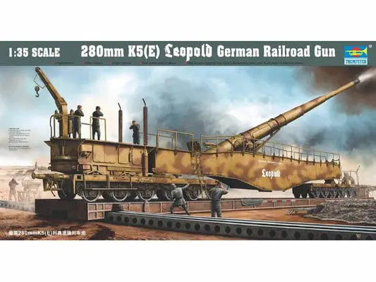 Trumpeter 1/35 280mm K5 E Leopold German Rail Road Gun Plastic Model Kit - Franklin Hobbies Ltd