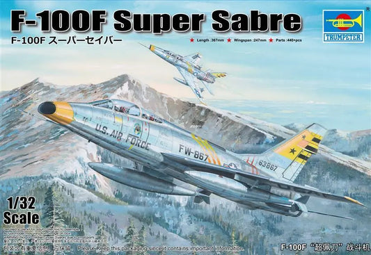 Trumpeter 1/32 F-100F Super Sabre Plastic Model Kit - Franklin Hobbies Ltd