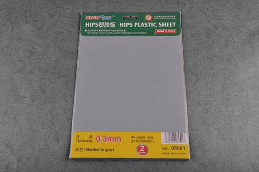 Trumpeter 0.3mm HIPS plastic sheet (210mmx300mm x2pcs.) Modelling Tool - Franklin Hobbies Ltd