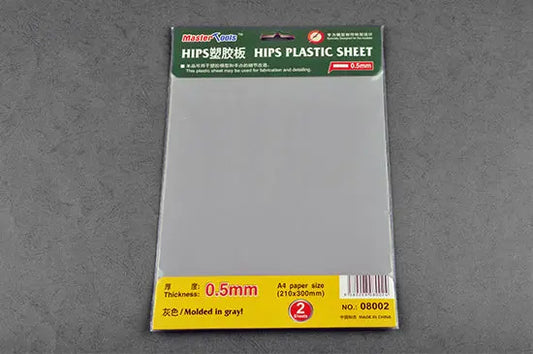 Trumpeter 0.5mm HIPS plastic sheet (210mmx300mm x2pcs.) Modelling Tool - Franklin Hobbies Ltd