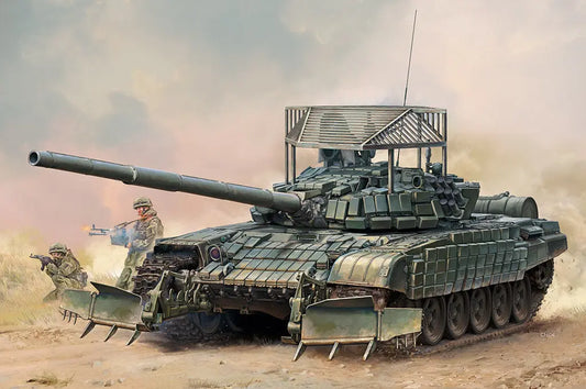 Trumpeter 1/35 Russian T-72B1 with KTM-6 & Grating Armour Plastic Model Kit - Franklin Hobbies Ltd