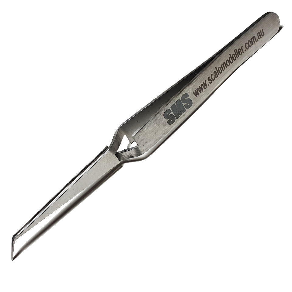 SMS Precision Tweezers Fine Tipped Curved