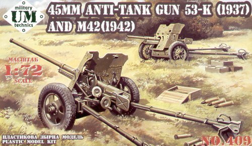 UM-MT 1/72 45mm AT gun model 1937, model 1942 Plastic Model Kit