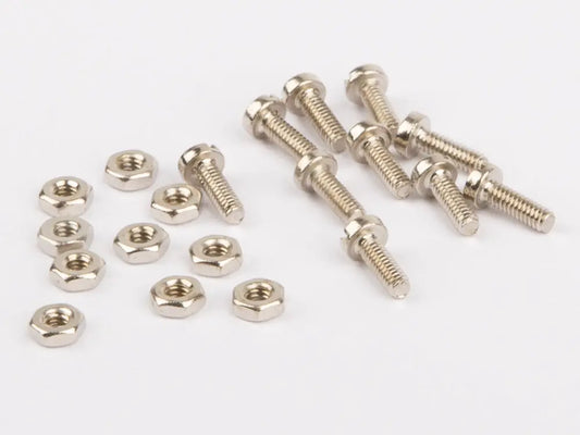 Wilesco Screws And Nuts M2. Each 10 Pc.. Nickel Plated