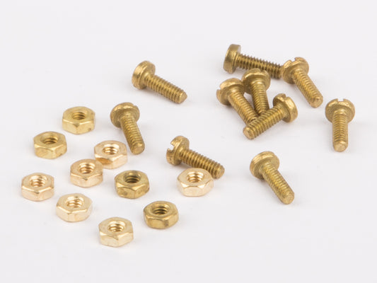 Wilesco Screws And Nuts M2. Each 10 Pc.. Brass