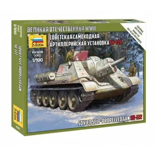 Zvezda 1/100 SU-122 Soviet Self Propelled Gun WWII Plastic Model Kit Zvezda